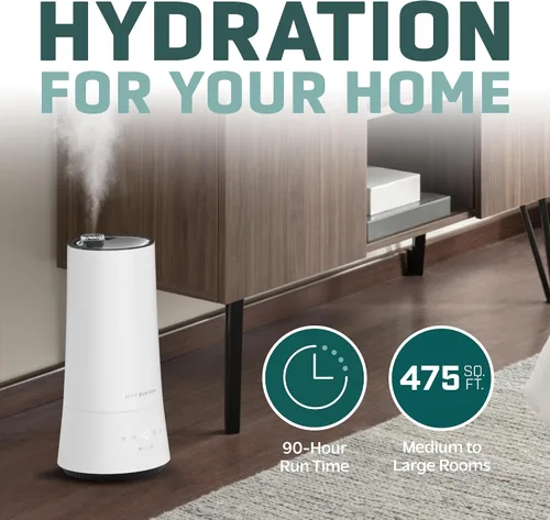 Vista 4 de PureGuardian Humidificador ultrasónico de niebla fría de 90 horas, 1.6 galones de llenado superior para habitaciones grandes con humidistato