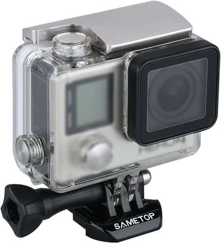 Vista 7 de Aluminumt - Hebilla de bloqueo de repuesto para cámaras GoPro Hero4 Hero3+, carcasa de esqueleto impermeable estándar (plateado)