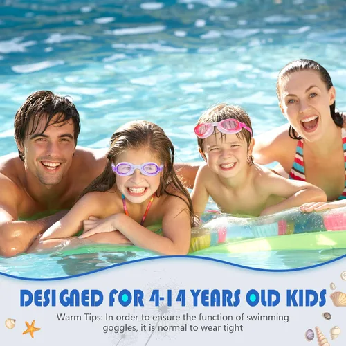 Vista 6 de Paquete de 20 pares de gafas de natación unisex para niños de 4 a 14 años, antiniebla, sin fugas, paquete de 20 pares