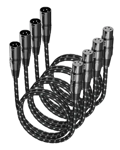 Vista 18 de Cable corto XLR, cable de micrófono de 1 pie, paquete de 2 unidades, toda la longitud de 6 pulgadas a 100 pies, cable de micrófono equilibrado