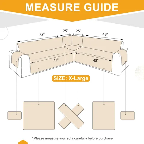 Vista 2 de ALIECOM Fundas para sofá seccional de esquina en forma de L Fundas para sofá reversibles lavables para sofá seccional Funda para sofá deslizable