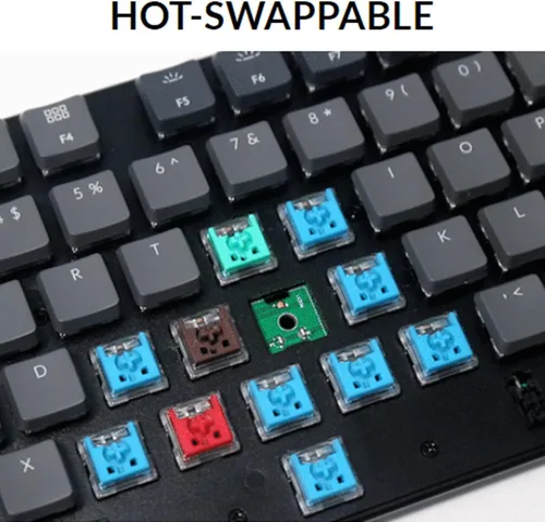 Vista 3 de Keychron K5 Teclado mecánico inalámbrico intercambiable en caliente BluetoothUSB con cable diseño de tamaño completo 104 teclas marco de aluminio
