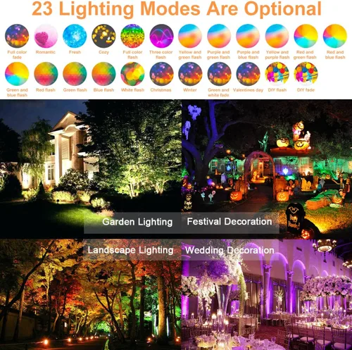 Vista 5 de Luz de inundación del LED al aire libre 30W, color que cambia el RGB Negro