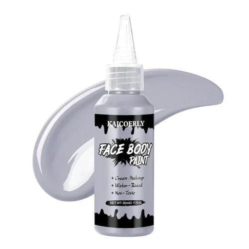 Vista 16 de Pintura blanca del cuerpo de la cara, maquillaje a base de agua Blanco