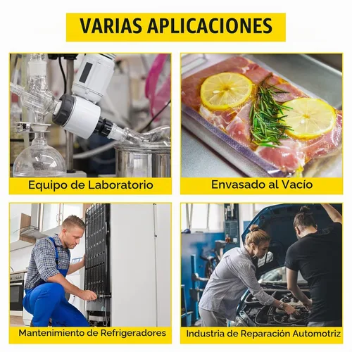 Vista 10 de VEVOR Cámara de vacío con bomba, bomba de vacío de 4CFM 1/3HP con cámara de vacío de alta capacidad de 2 galones, kit de cámara de bomba de vacío