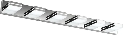 Vista 37 de SineRise - Moderna lámpara LED para tocador de baño (2 luces, 39.4 cm, regulable), iluminación de pared de baño moderna de acrílico cepillado sobre