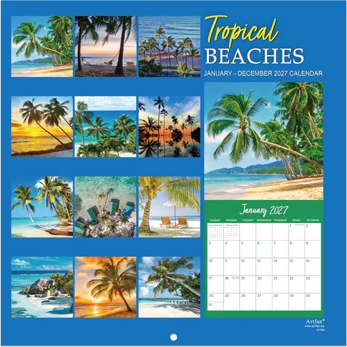 Vista 3 de Calendario 2027, calendario de pared 2027, 12 x 24 pulgadas