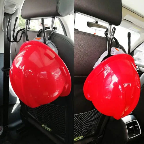 Vista 3 de Soporte flexible y ajustable sobre el asiento, accesorio para casco duro, se adapta sobre el asiento del vehículo o reposacabezas para una fácil