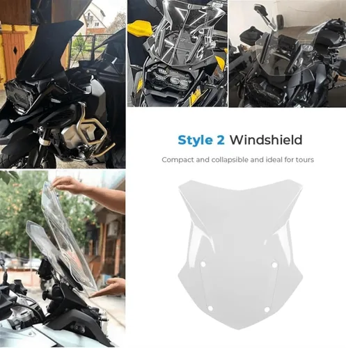 Vista 5 de Windscreen Windshield Wind Shield Screen Protector Parts Compatible with BMW R1200GS R 1200 GS LC R1250GS R1200GS R1250GS ADV Adventure Style1 Black