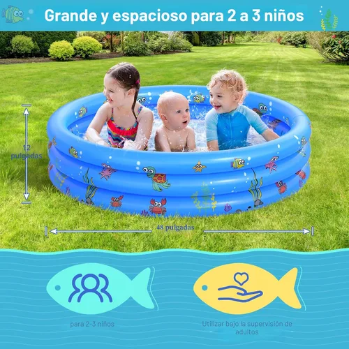 Vista 2 de VIVI MAO - Piscina inflable redonda para jardín, piscina portátil para niños, piscina infantil para chapotear, piscina de uso en interiores