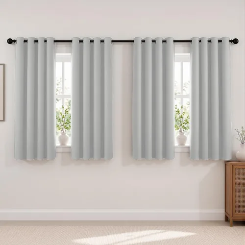 Vista 36 de Cortinas de oscurecimiento de habitación de 45 pulgadas de largo para dormitorio y sala de estar, cortinas térmicas aislantes con ojales