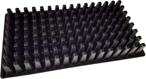 Vista 2 de Bootstrap Farmer 128 celdas con bandeja de inicio de semillas planas 1020, extra fuerte, paquete de 5 unidades, bandejas de plántulas para comenzar