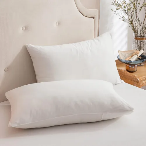 Vista 9 de PURE ERA Fundas de almohada de punto jersey 100% algodón tipo camiseta, súper suaves, cómodas, transpirables, juego de 2, estándar 20" x 26", rayas