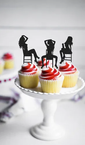 Vista 3 de Decoración para cupcakes con temática de baile de poste, decoración de fiesta temática de baile, 24 piezas de decoración de despedida de soltera
