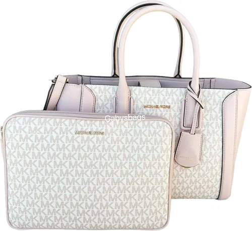 Vista 2 de Michael Kors Kali - Bolso bandolera mediano Signature MK + funda para iPad
