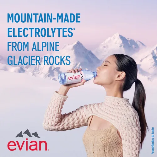 Vista 5 de Evian Agua de manantial natural, botella de 1 L, 12