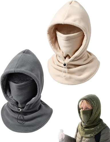 Vista 21 de 3 in 1 Winter Hood Fleece Face Mask & Neck Warmer for Cycling Multicolor 4pc
