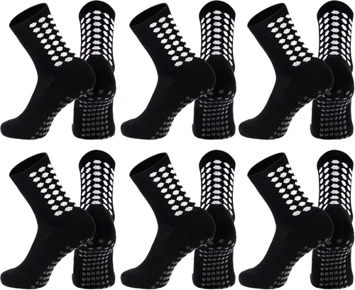 Vista 13 de Elfcool Calcetines de fútbol con agarre, 4/6 pares de almohadillas antideslizantes de agarre atlético calcetines de fútbol para hombres y mujeres