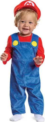 Vista 5 de Disfraz de Mario infantil, traje oficial de Super Mario Bros para bebés