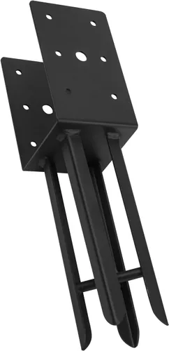 Vista 8 de Anclaje para poste de valla de hormigón húmedo de 4 x 4 pulgadas, 4 piezas (diámetro interior de 3.6 x 3.6 pulgadas), soporte de poste de valla