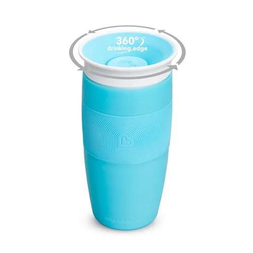 Vista 2 de Munchkin® Miracle® 360 - Vaso para beber para niños pequeños, a prueba de derrames, 14 onzas, azul