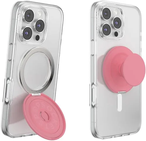 Vista 2 de PopSockets Agarre Kick-Out para MagSafe, Kickstand- Knurl Gunmetal Moleteado Gunmetal