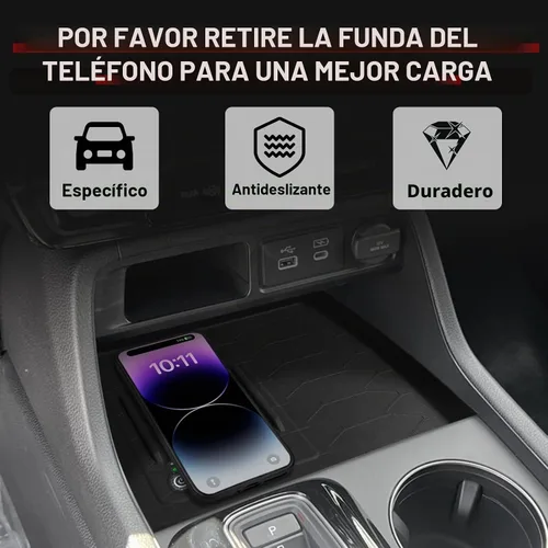 Vista 2 de Muslogy Compatible con Honda Pilot 2023-2025/2026 Passport Accesorios de Consola Central Cargador Inalámbrico Alfombrilla Protectora Insertos