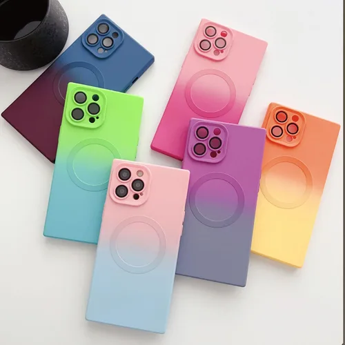 Vista 6 de Funda para iPhone 11, compatible con MagSafe, protector completo de lente de cámara, funda multicolor de lujo para mujeres y niñas, suave ajuste
