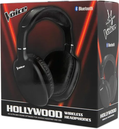 Vista 5 de The Voice Hollywood - Auriculares inalámbricos con Bluetooth y micrófono integrado, sonido HD Ultra Max, diadema ajustable con copas sobre