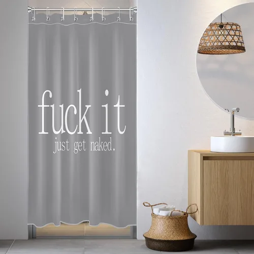 Vista 17 de LB Fuck It Get Naked - Cortina de ducha pequeña de 48 x 68 pulgadas, forro de cortina de ducha en blanco y negro, cortina de ducha estrecha