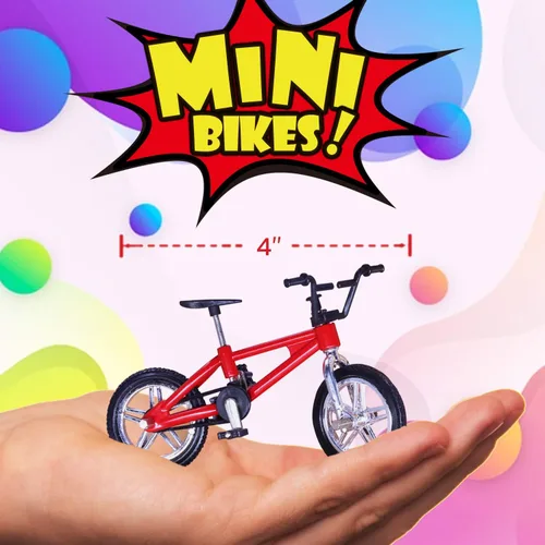 Vista 3 de Novelty Place Mini Finger Bike – Juego de bicicleta en miniatura para niños y adultos – Colección de modelos de bicicleta de metal Decoración – 4