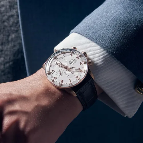 Vista 2 de IM-MUT - Reloj de pulsera para hombre, multifuncional, automático, luminoso, correa de cuero, mecánico, impermeable, reloj de moda para hombres