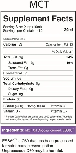 Vista 4 de SES Research Combo de C60 - Aceite de oliva súper antioxidante y aceite MCT derivado de coco 100% orgánico - 5.1 fl oz