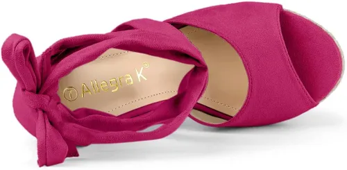 Vista 5 de Allegra K Alpargatas con cordones para mujer con plataforma y plataforma