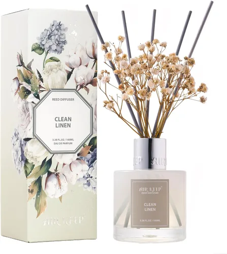 Vista 20 de Airkeep Juego de difusor de varillas – 3.38 onzas líquidas (3.4 fl oz), difusor de aroma de bambú para el hogar, incluye 8 varillas difusoras