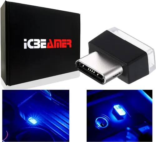 Vista 16 de ICBEAMER Smart USB 1-Paquete (Azul) Luz de Noche LED Automática Plug-in Miniatura para Coche, Van, Pickup, Camión, Interior, Maletero, Iluminación