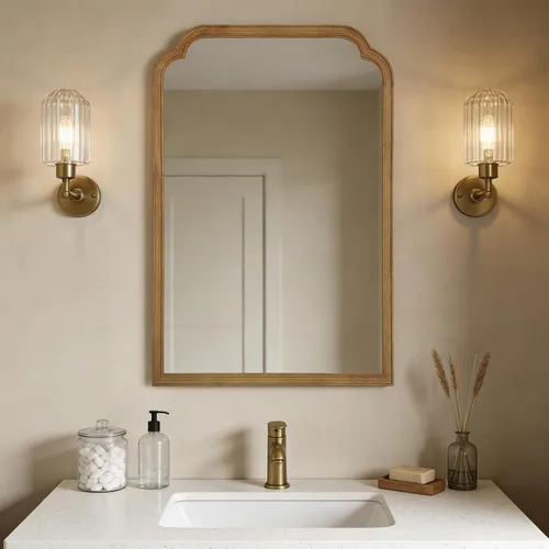 Vista 60 de Espejos de Baño de Madera para Montar en la Pared, 16" x 20" Marco de Madera Rústica Espejos de Pared Decorativos para Sala de Estar o Dormitorio