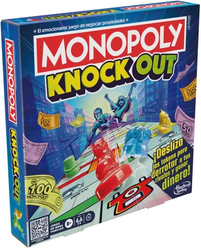 Vista 3 de Monopoly Knockout Game para niños, adolescentes y adultos