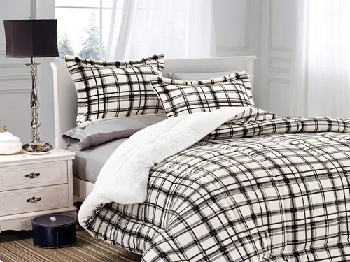 Vista 12 de Elegant Comfort Juego de edredón reversible de 2 piezas de microvisón con respaldo de sherpa de alta calidad, suave y acogedor, de microgamuza