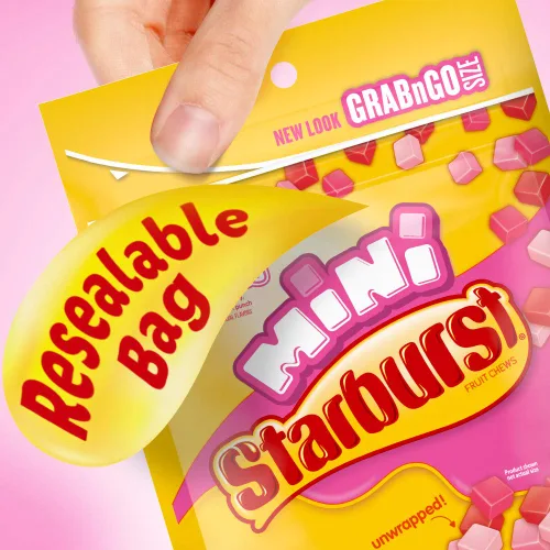 Vista 3 de STARBURST FaveREDS Minis - Caramelos masticables de frutas, 8 onzas (paquete de 8) - Delicioso Starburst, mini caramelo a granel, caja a granel