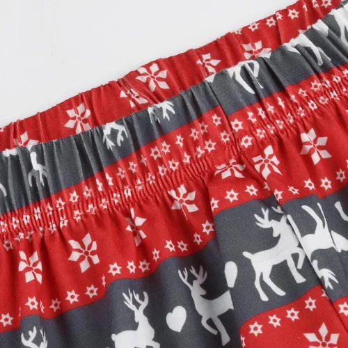 Vista 6 de Pijamas de Navidad para la familia, conjunto de pijamas a juego divertido de Navidad, ropa de descanso de manga larga a cuadros para mujeres