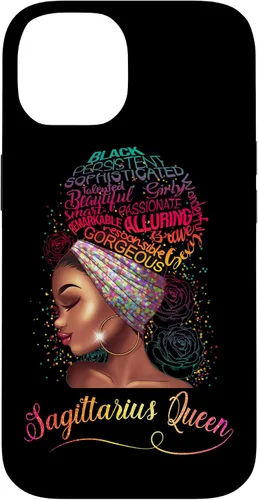 Vista 4 de iPhone 16 Sagittarius Queen Women November December Melanin Birthday Case