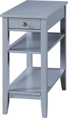 Vista 8 de Convenience Concepts American Heritage Mesa Auxiliar de Cabecera con Cajón de 23.5" - Mesa Clásica de Sala de Estar con Estante de Almacenamiento