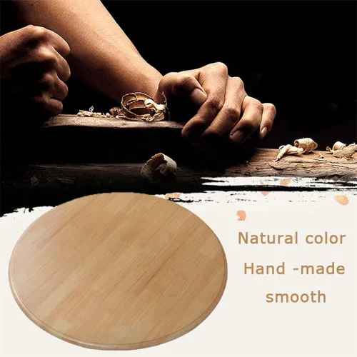 Vista 5 de Tocadiscos de madera maciza de 30 pulgadas, 34 pulgadas y 38 pulgadas, bandeja giratoria grande para mesa de comedor, plato de servicio de mesa