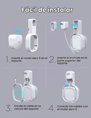 Vista 6 de DG-Direct Soporte de montaje en pared para eero 6 y eero 6+ Router Mesh Wi-Fi System, sin cables desordenados, soporte de montaje de pared para eero