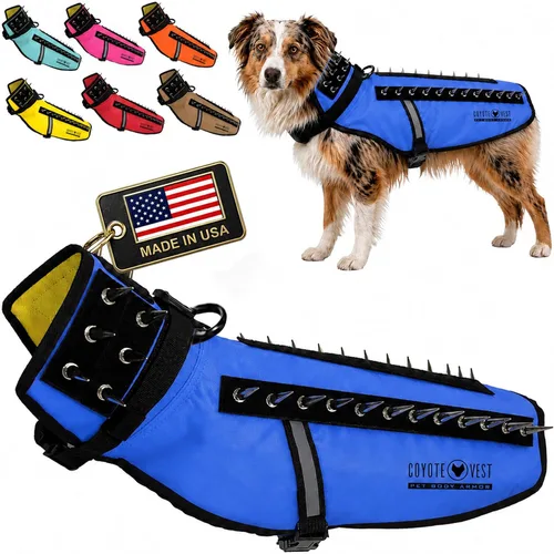 Vista 38 de CoyoteVest Chaleco Protector de Arnés para Perro, Accesorios Reflectantes para Perro con Picos para Proteger a tu Mascota de Ataques de Rapaces