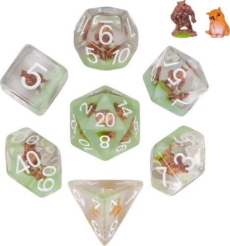 Vista 24 de UDIXI Juego de 7 dados poliédricos DND D&D, RPG D y D con bolsa de almacenamiento para juegos de rol y otros juegos de mesa (Aarakocra)
