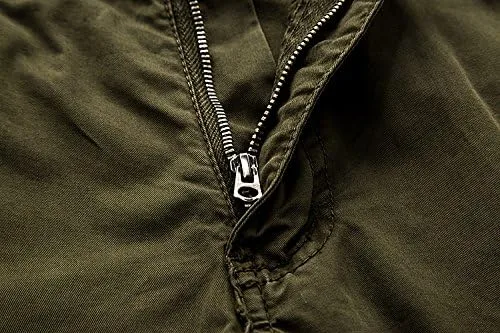 Vista 4 de Leward Pantalones cortos cargo de sarga de algodón para hombre, ligeros para uso al aire libre