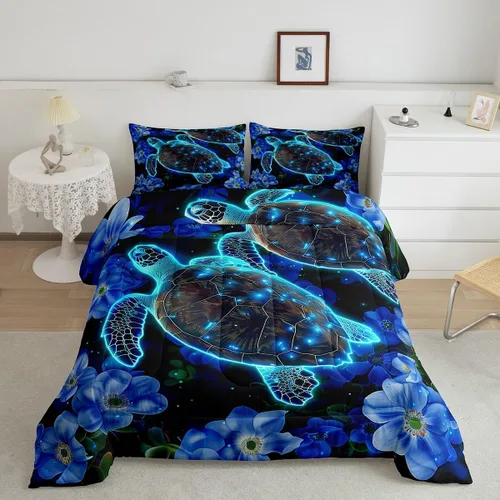 Vista 177 de Erosebridal Juego de edredón de hojas de cannabis, juego de ropa de cama de marihuana con estampado colorido de plantas, decoración bohemia de 2