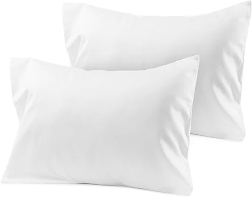 Vista 10 de Juego de 2 fundas de almohada de viaje de 12 x 16 pulgadas, 500 hilos, algodón egipcio, con cierre de cremallera, 100% algodón egipcio